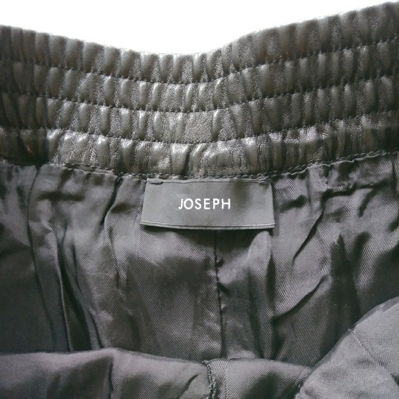 SALE! JOSEPH Sz M Sexy Black Leather Joggers Pants - Picture 7 of 8